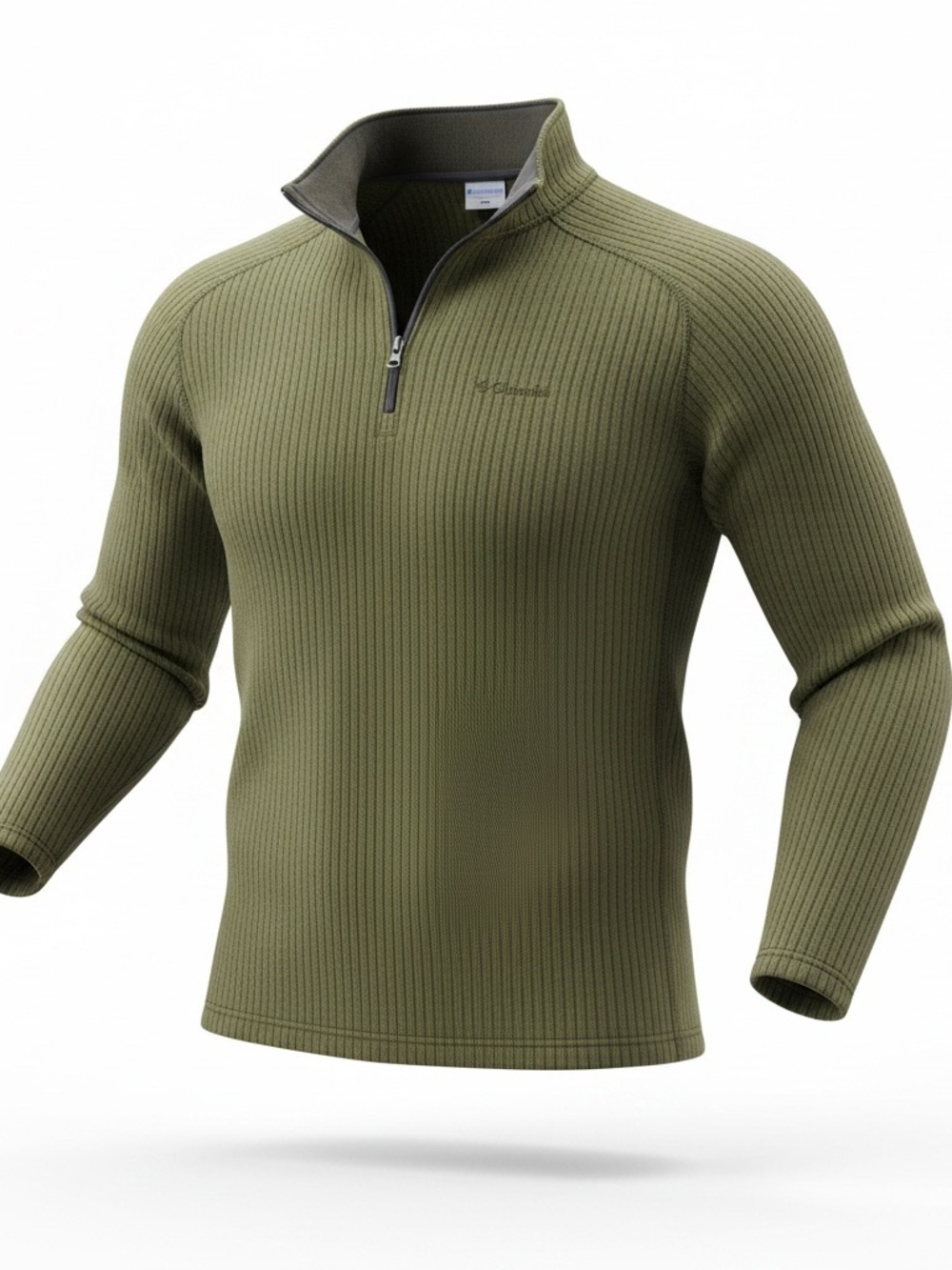 Columbia Mens Size XL Olive Green 1/4 Zip Pullover Sweater Knit Outdoors